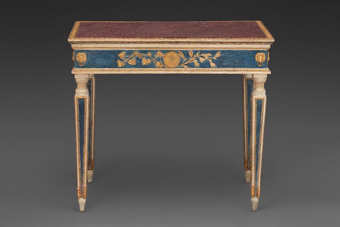 An Italian neoclassical lacca side table with escavation porphyry top | MasterArt